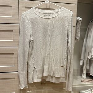 Abercrombie & Fitch Textured Cream Long Sleeve Top